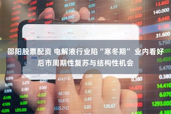 邵阳股票配资 电解液行业陷“寒冬期” 业内看好后市周期性复苏与结构性机会
