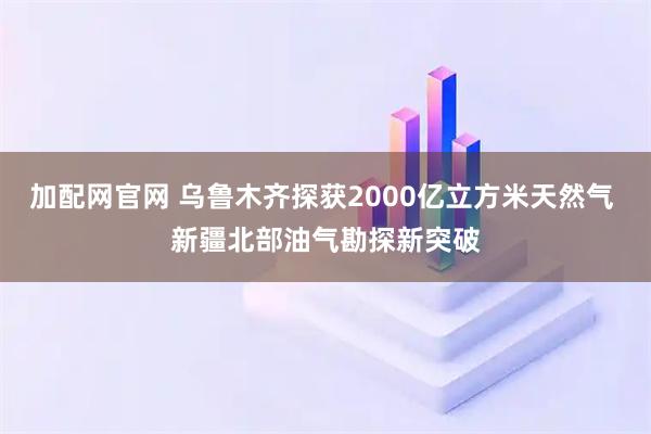 加配网官网 乌鲁木齐探获2000亿立方米天然气 新疆北部油气勘探新突破