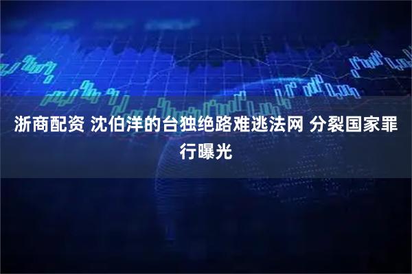 浙商配资 沈伯洋的台独绝路难逃法网 分裂国家罪行曝光